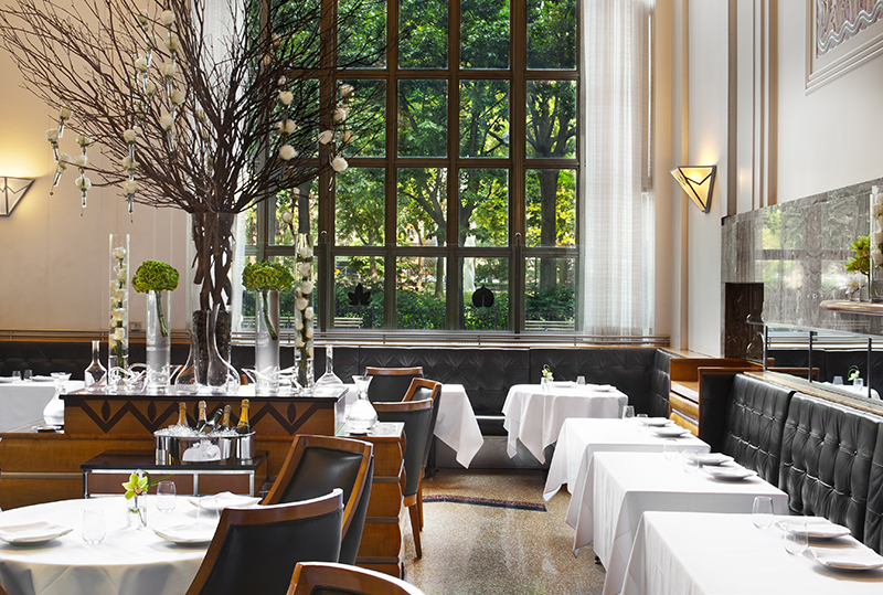 Detail of the dining room of Eleven Madison Park in New York, NY.