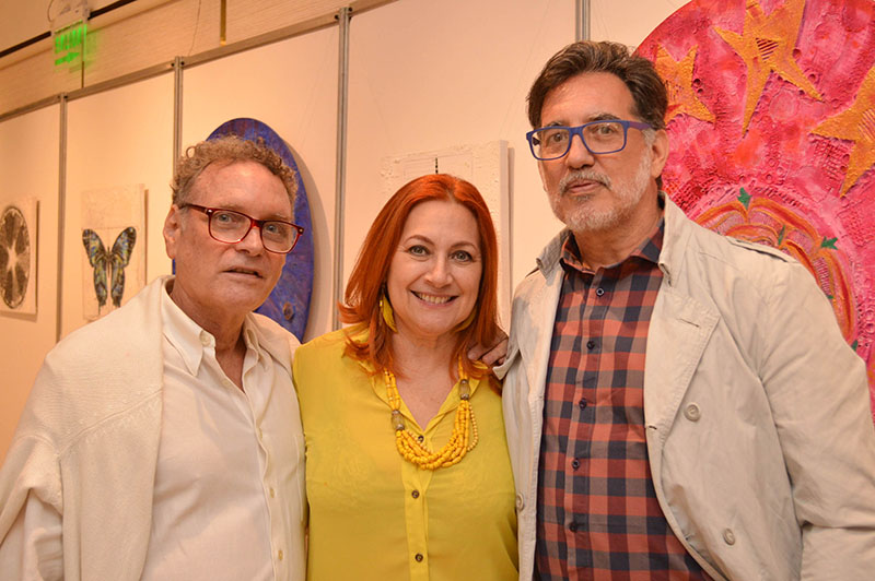 Osvaldo Carmperchioli, Cristina Paoli y Félix Toranzos (der), los artistas que presentarán sus obras en Fusión Restó.