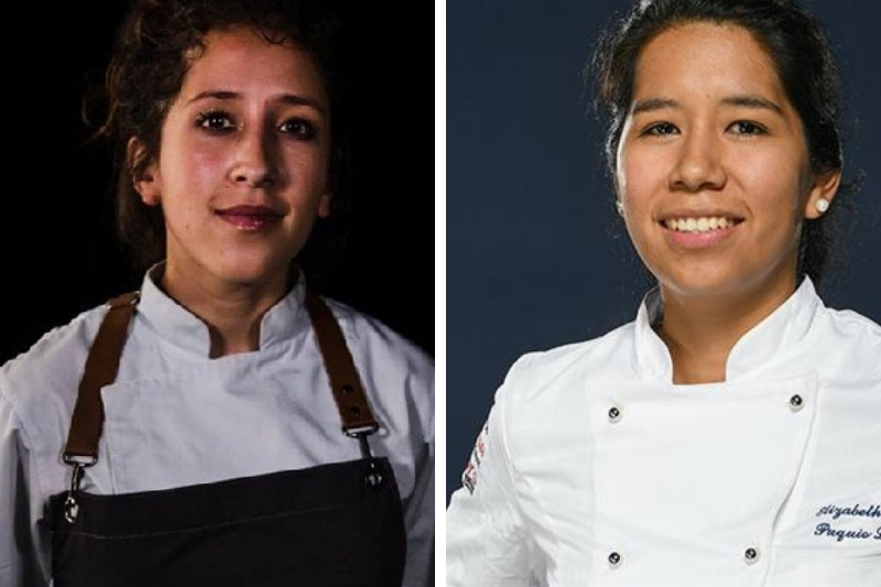 Marcia Taha (28), izquierda, boliviana y Elizabeth Landeo (27), peruana, están entre las mejores chefs jóvenes de Amérioca Latina. 