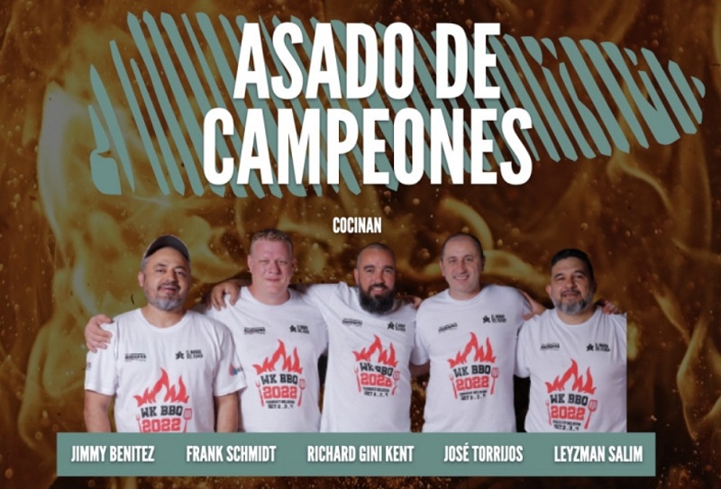 Cinco integrantes del equipo Barbakuá que representará a Paraguay en el mundial del asado a realizarse en Bélgica.